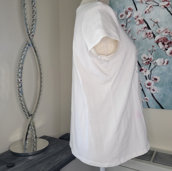 White and Silver Calvin Klein Top - Picture 4 of 7